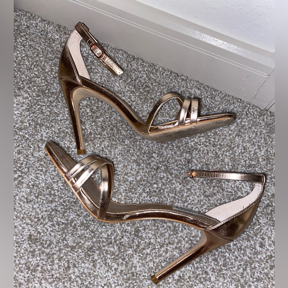 Steve Madden Rose Gold "Truly" Strappy Stiletto Sandal Heels 💖🎀